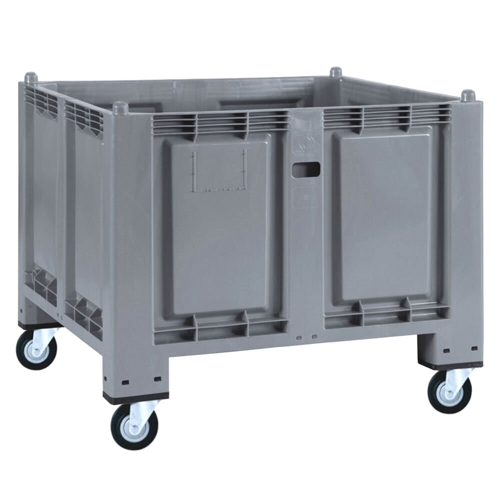 Illustration du produit: Grands conteneurs en polypropylène, 550 litres, avec galets, gris