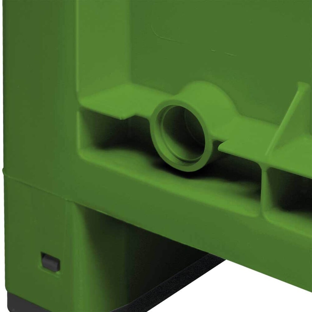 Grands conteneurs en polypropylène, 550 litres, avec traverses, vert N° de l'image du produit 2 : Grands conteneurs en polypropylène, 550 litres, avec traverses, vert