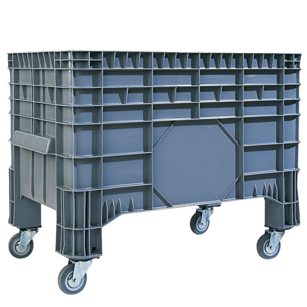 Illustration du produit: Conteneur grand format en polyéthylène, 285 litres, avec 4 roues directrices