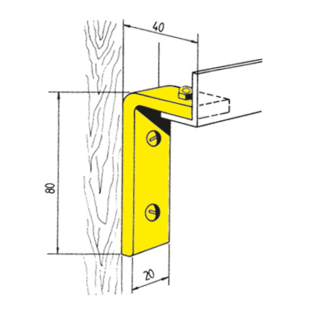 Illustration du produit: HACA Support de rail coudé avec vis à bois