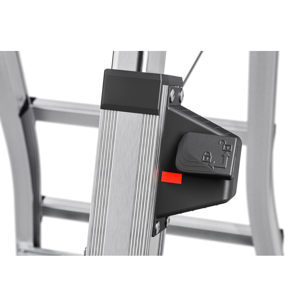 N° de l'image du produit 3 : Hailo D100 TL TopLine, escabeau double à marches télescopique en aluminium, 2x4 - 2x6 marches