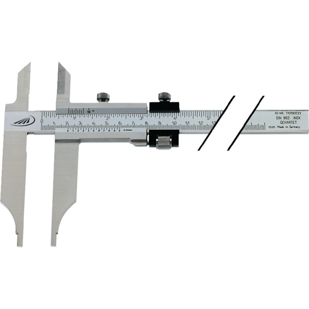 HELIOS PREISSER Werkstattmessschieber DIN 862, mit Messerspitzen und Feineinstellung, 300 mm, Schnabellänge 90 mm Illustration du produit: HELIOS PREISSER Werkstattmessschieber DIN 862, mit Messerspitzen und Feineinstellung, 300 mm, Schnabellänge 90 mm
