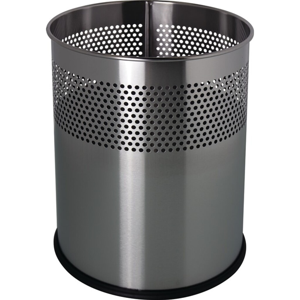 Illustration du produit: helit Papierkorb, Edelstahl, 15 l H321xØ255 mm rund, silber