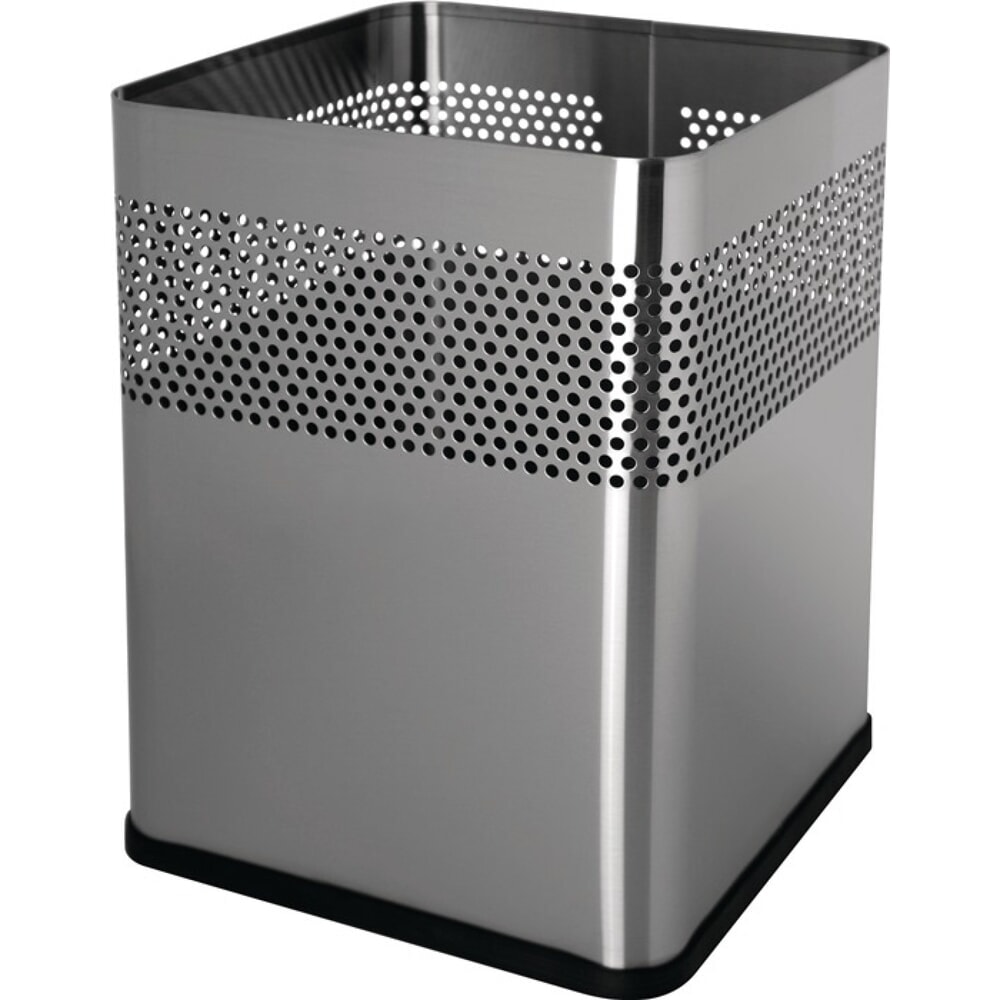 Illustration du produit: helit Papierkorb, Edelstahl, 18 l H325xB240xT240 mm quadratisch, silber