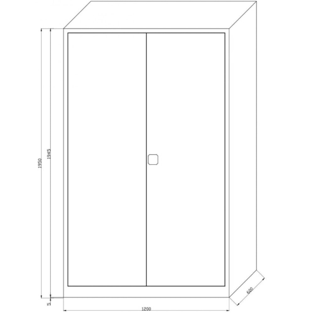N° de l'image du produit 2 : HEMMDAL Armoire d'atelier HW-XBT, serrure à cylindre de sécurité, HxlxP 1 950 x 1 200 x 600 mm, gris clair / bleu gentiane