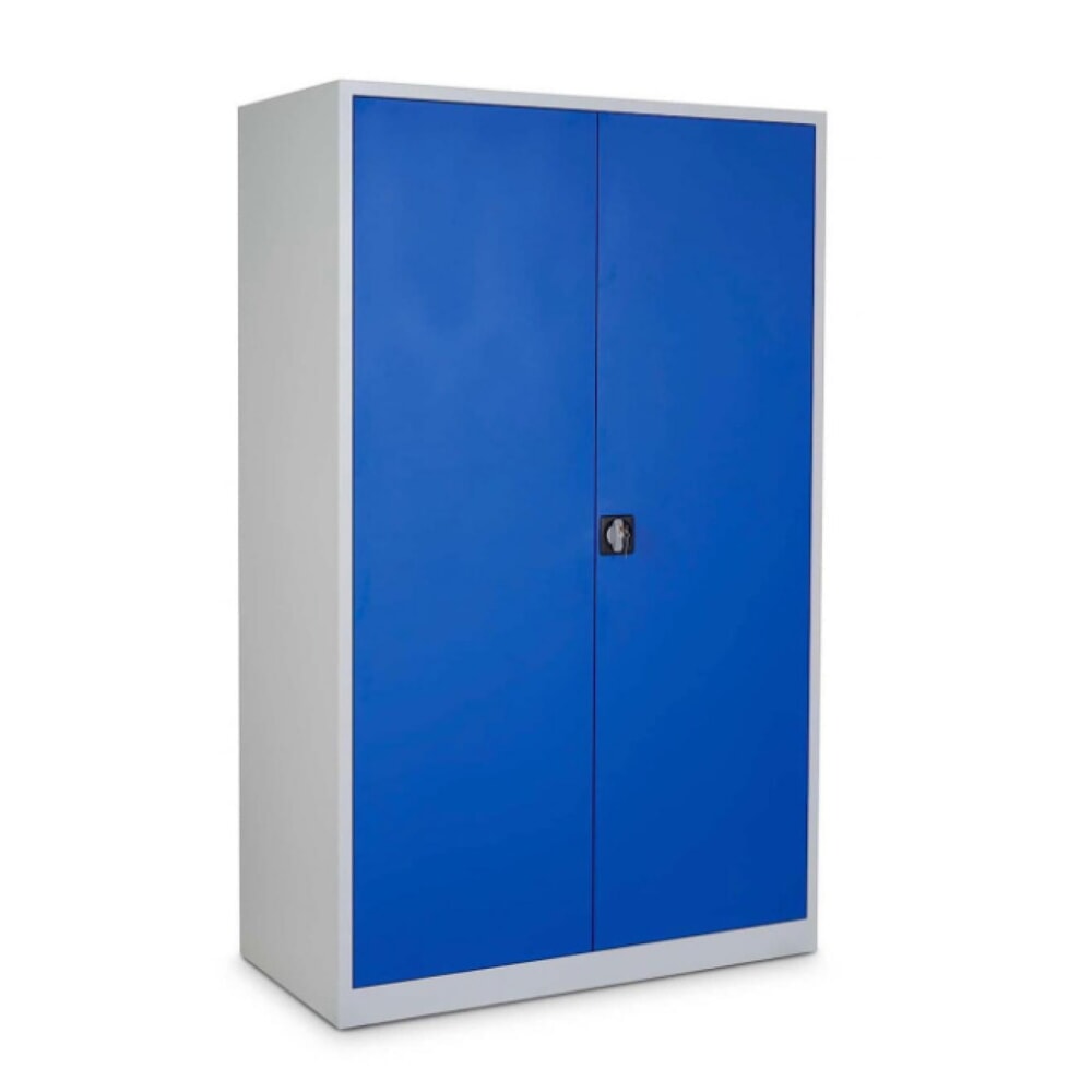N° de l'image du produit 1 : HEMMDAL Armoire d'atelier HW-XBT, serrure à cylindre de sécurité, HxlxP 1 950 x 1 200 x 600 mm, gris clair / bleu gentiane