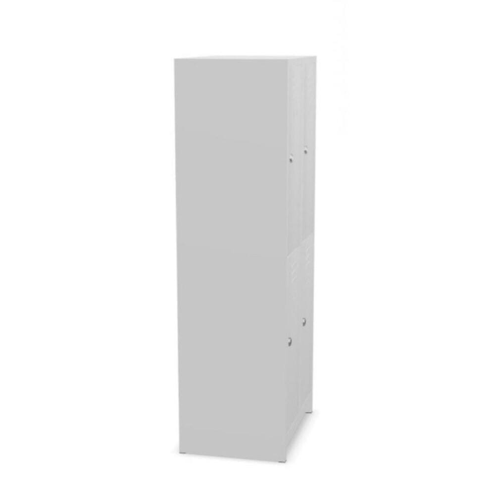 N° de l'image du produit 4 : HEMMDAL Armoire-penderie avec socle HG-S-1, fermeture à pêne tournant, 2 étages, 4 casiers, gris clair