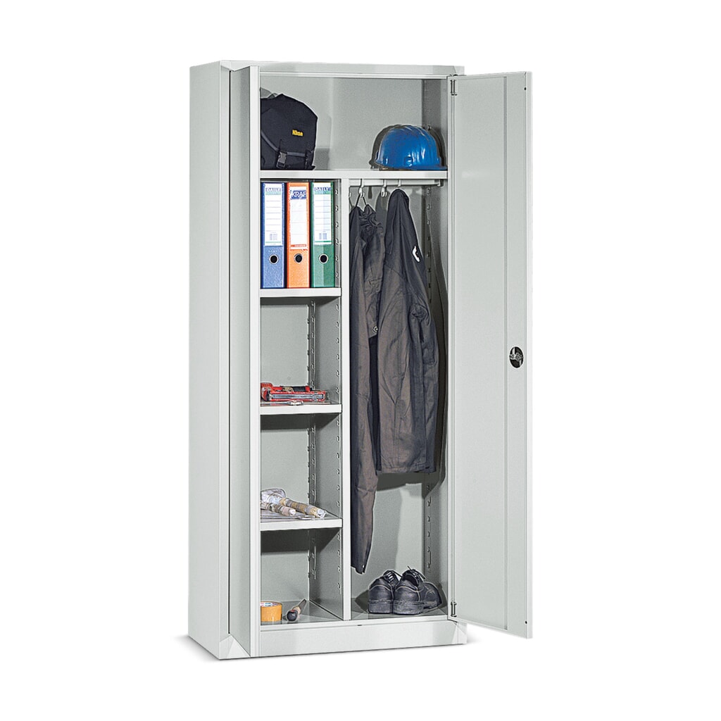 HEMMDAL Armoire pour vêtements et dossiers, 5 rangées de classeurs, H x l x P 1 800 x 800 x 380 mm, RAL 7035 gris clair Illustration du produit: HEMMDAL Armoire pour vêtements et dossiers, 5 rangées de classeurs, H x l x P 1 800 x 800 x 380 mm, RAL 7035 gris clair