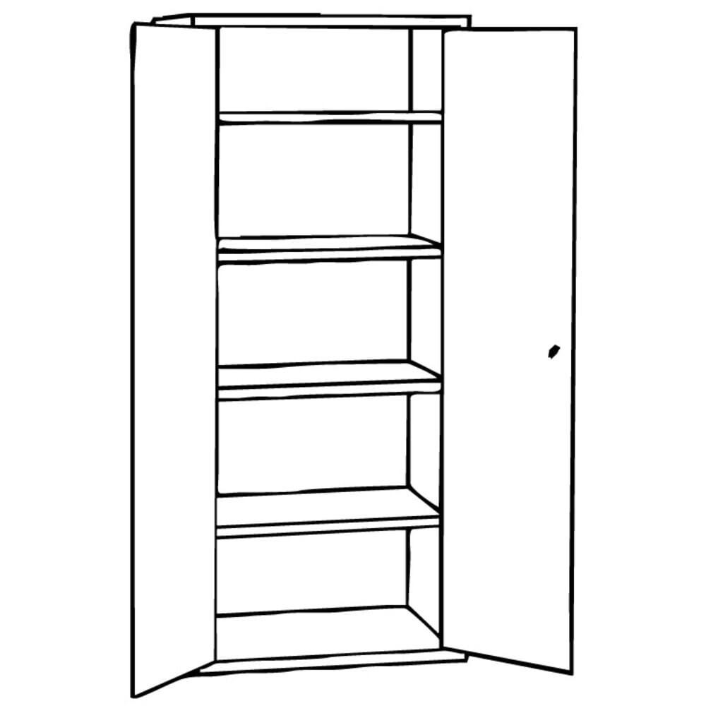N° de l'image du produit 2 : HEMMDAL Armoire universelle HUS-1, serrure à cylindre à pêne tournant, 4,5 HC, HxlxP 1 800 x 800 x 380 mm, tablettes galvanisées, gris clair