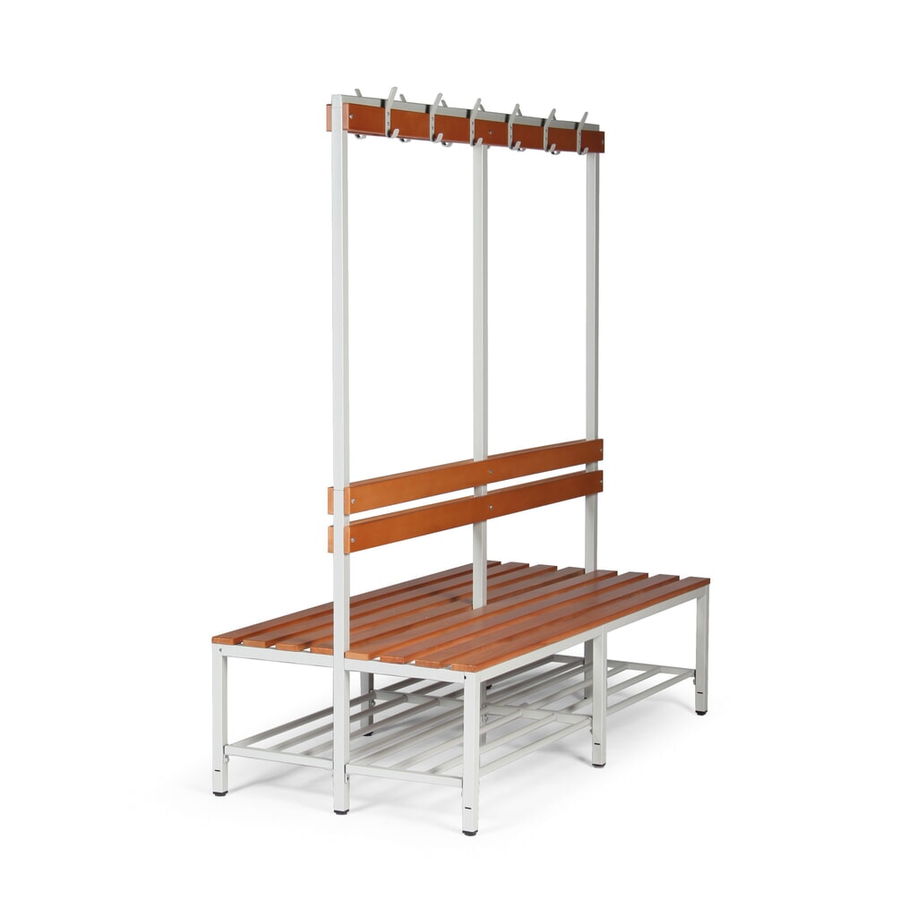 HEMMDAL Banc de vestiaire, 2 côtés, longueur 1 600 mm, 2x 6 crochets Illustration du produit: HEMMDAL Banc de vestiaire, 2 côtés, longueur 1 600 mm, 2x 6 crochets