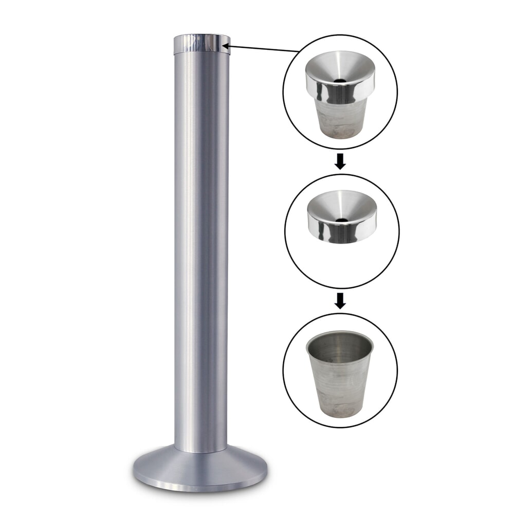 N° de l'image du produit 2 : Cendrier sur colonne HEMMDAL en aluminium, mat