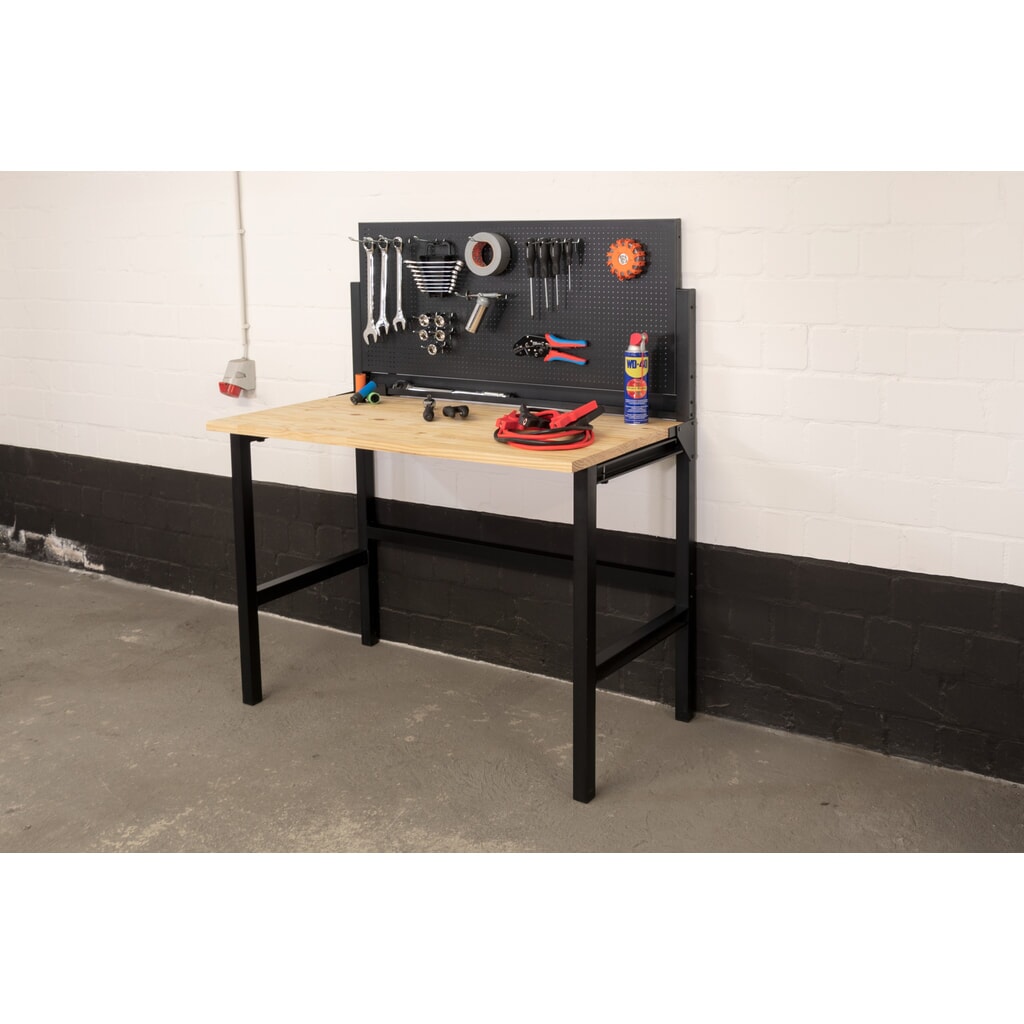 N° de l'image du produit 9 : HEMMDAL Établi, pliable, capacité de charge 150 kg, paroi perforée avec 10 crochets
