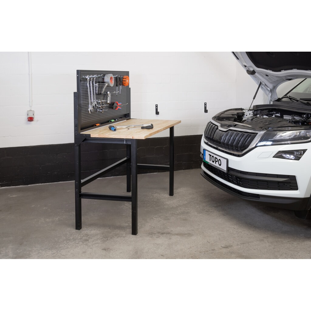 HEMMDAL Établi, pliable, capacité de charge 150 kg, paroi perforée avec 10 crochets N° de l'image du produit 10 : HEMMDAL Établi, pliable, capacité de charge 150 kg, paroi perforée avec 10 crochets