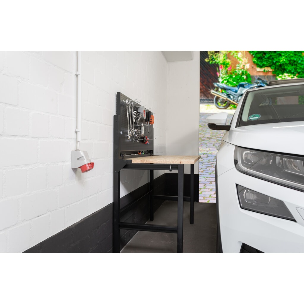 N° de l'image du produit 12 : HEMMDAL Établi, pliable, capacité de charge 150 kg, paroi perforée avec 10 crochets