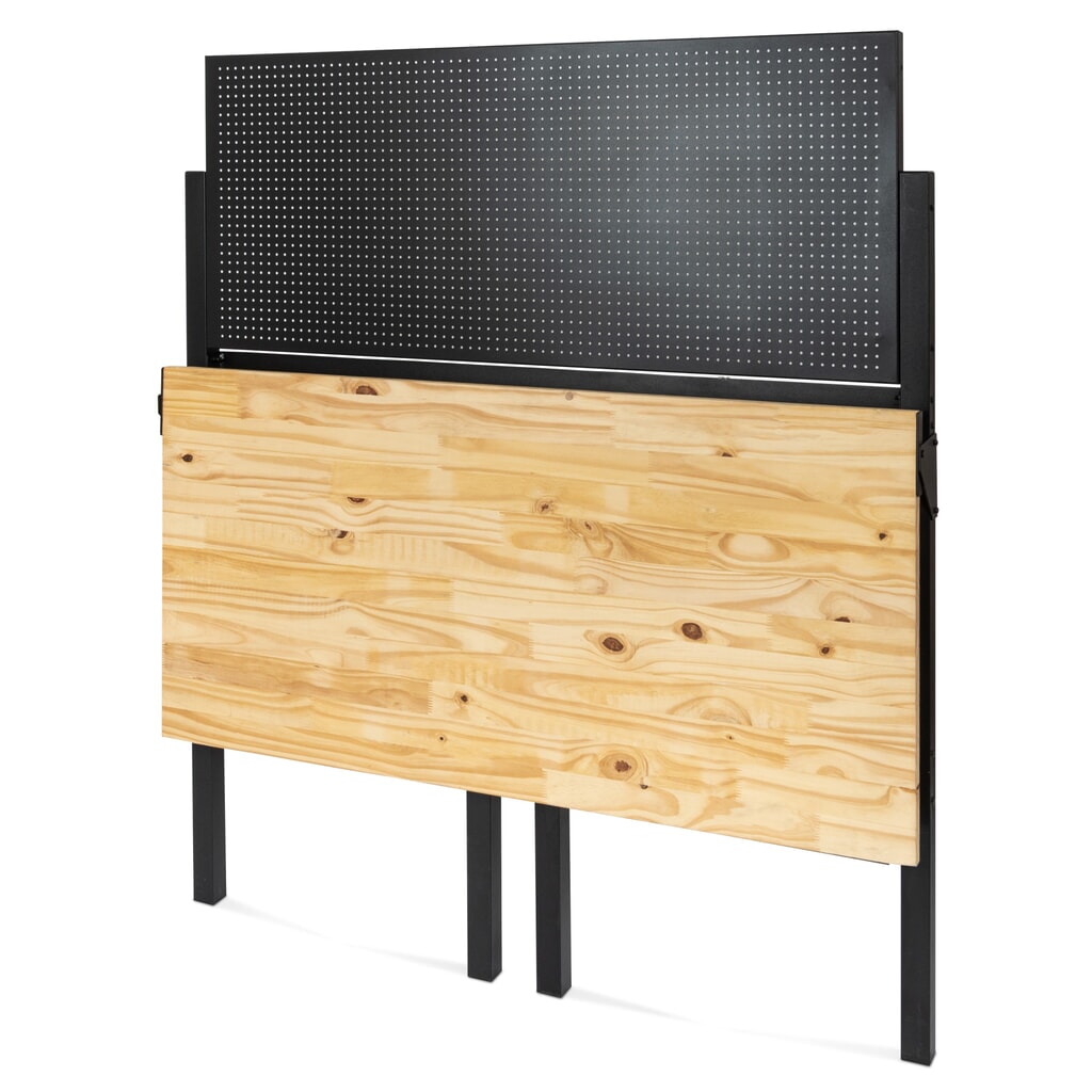 N° de l'image du produit 7 : HEMMDAL Établi, pliable, capacité de charge 150 kg, paroi perforée avec 10 crochets