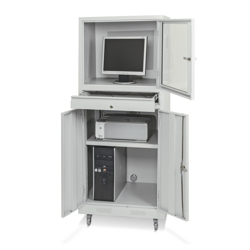 HEMMDAL Armoire informatique mobile, HxlxP 1700 x 680 x 600 mm Illustration du produit: HEMMDAL Armoire informatique mobile, HxlxP 1700 x 680 x 600 mm