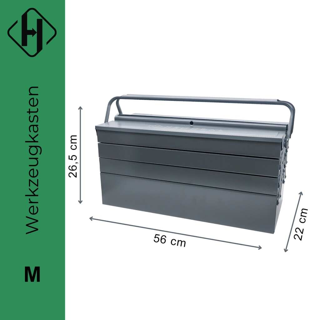 HEMMDAL Werkzeugkasten leer, anthrazit – 56 x 22 x 26,5 cm – Made in EU N° de l'image du produit 4 : HEMMDAL Werkzeugkasten leer, anthrazit – 56 x 22 x 26,5 cm – Made in EU