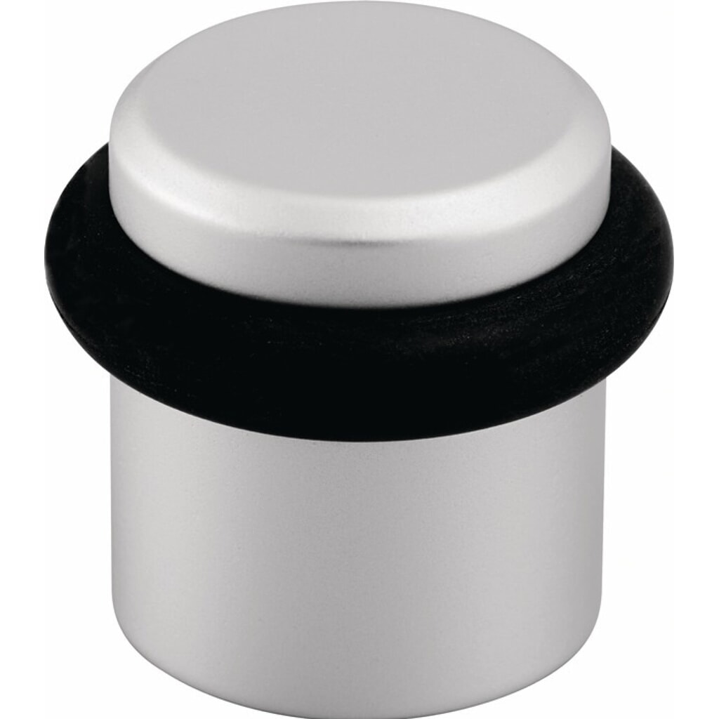 HERMETA Bodentürpuffer 4735, Aluminium silberfarbig matt eloxiert, Ø 39 mm Höhe 36 mm, Dübelmontage Illustration du produit: HERMETA Bodentürpuffer 4735, Aluminium silberfarbig matt eloxiert, Ø 39 mm Höhe 36 mm, Dübelmontage
