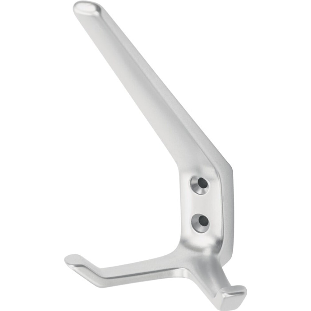 Illustration du produit: HERMETA Huthaken 0032, Aluminium silberfarbig eloxiert, zweifach Ausladung 89 mm, Höhe 127 mm