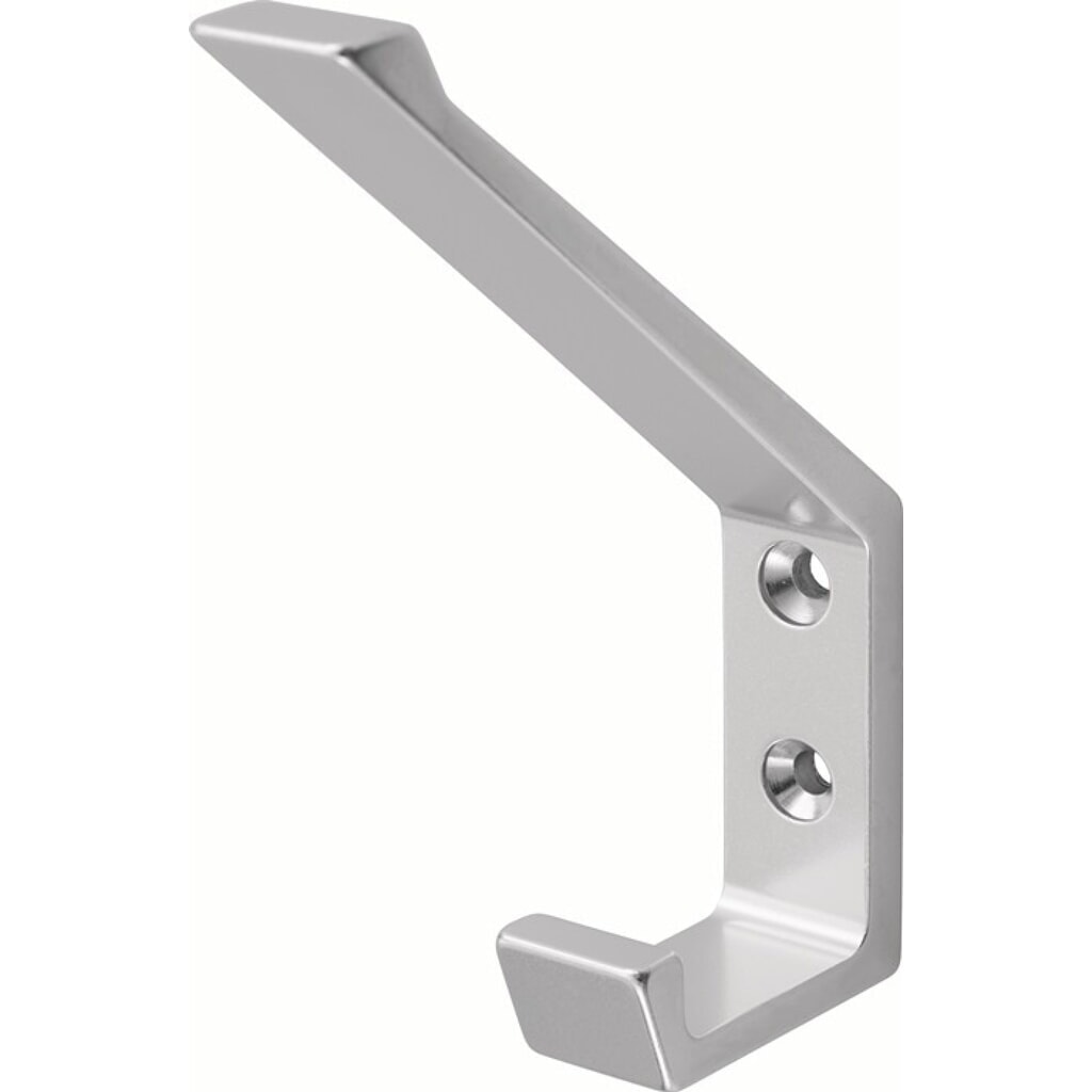 Illustration du produit: HERMETA Huthaken 0138, Aluminium silberfarbig eloxiert, einfach Ausladung 76 mm, Höhe 105 mm