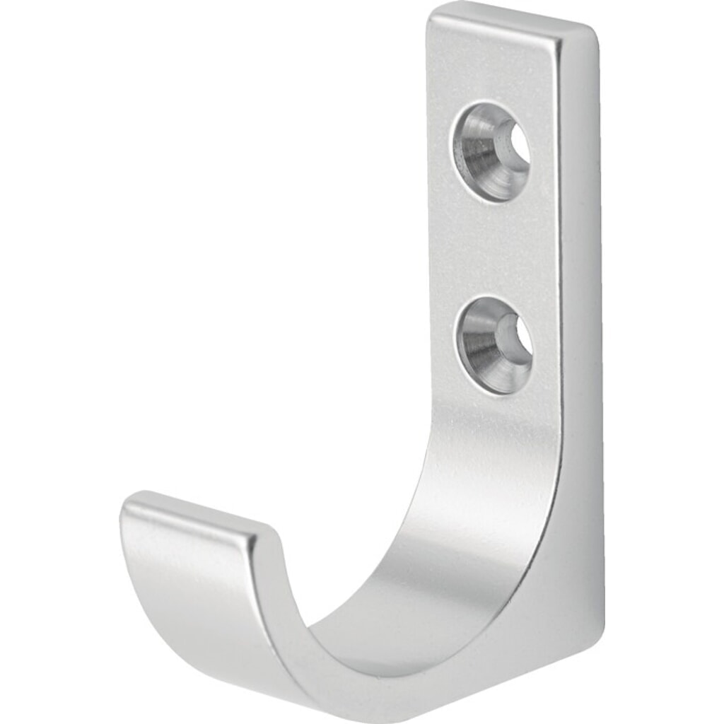 HERMETA Mantelhaken 0149, Aluminium silberfarbig eloxiert, einfach Ausladung 51,5 mm, Höhe 65 mm Illustration du produit: HERMETA Mantelhaken 0149, Aluminium silberfarbig eloxiert, einfach Ausladung 51,5 mm, Höhe 65 mm