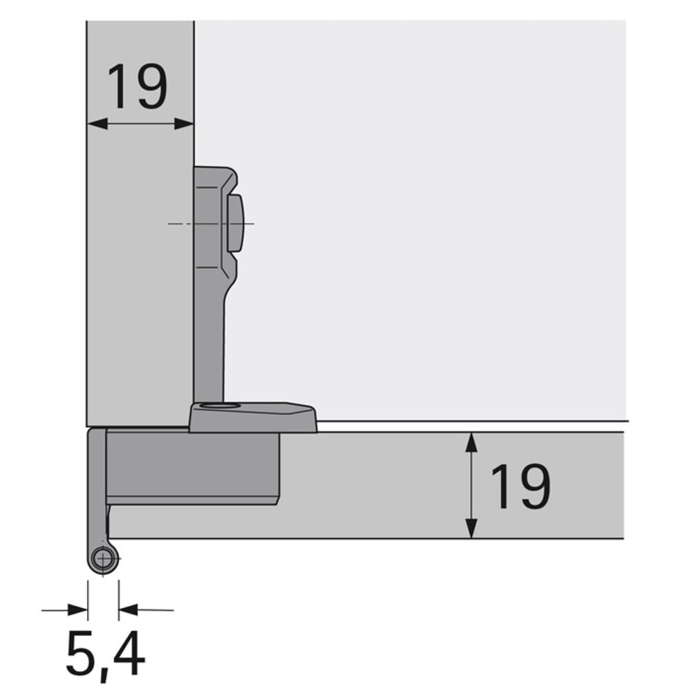 N° de l'image du produit 2 : HETTICH Grundscharnier Selekta Pro 2000, mit Spreizmuffen, vorliegend, halb vorliegend, vernickelt