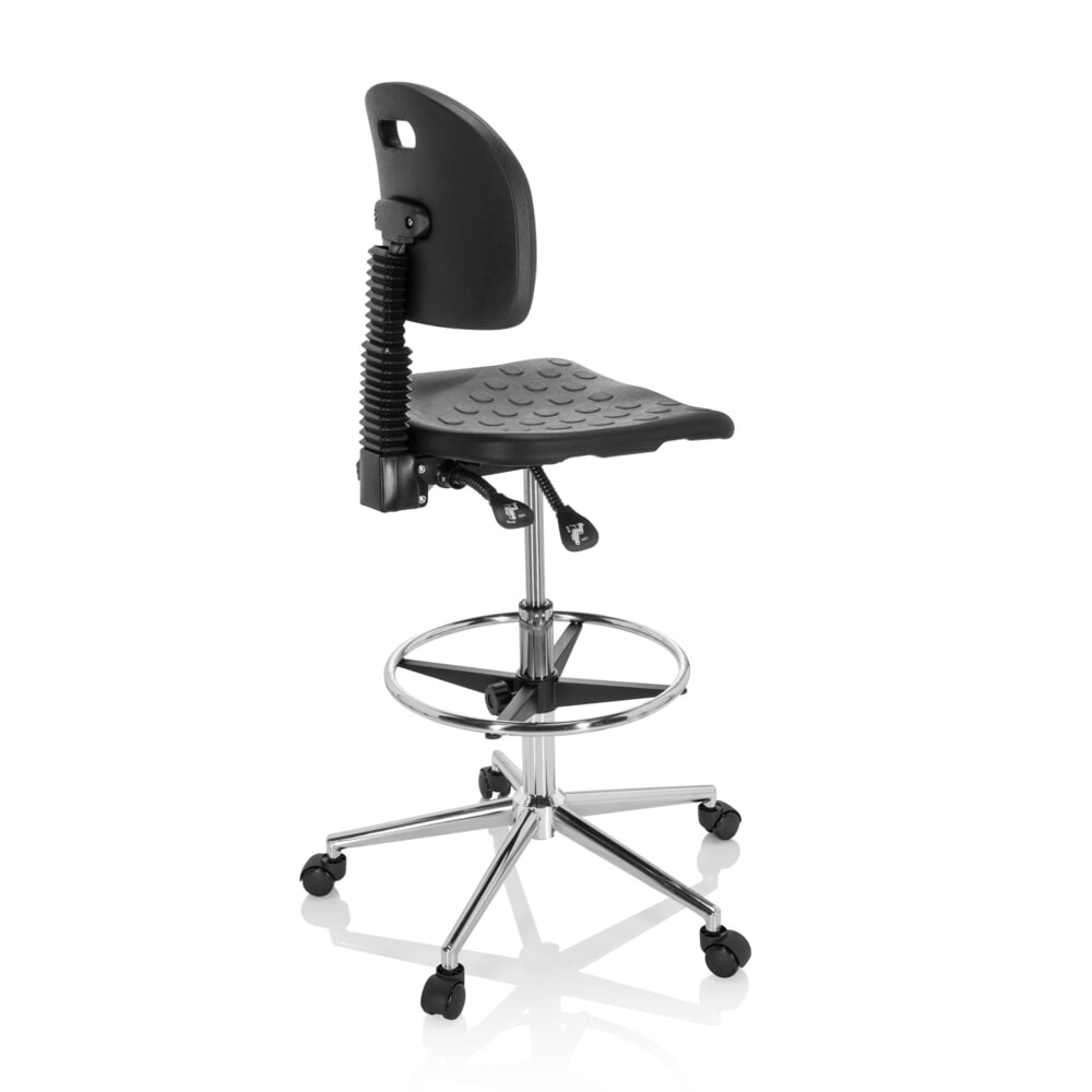 N° de l'image du produit 5 : hjh OFFICE Tabouret ergonomique / tabouret de travail TOP WORK 23 I mousse rigide en PU, noir