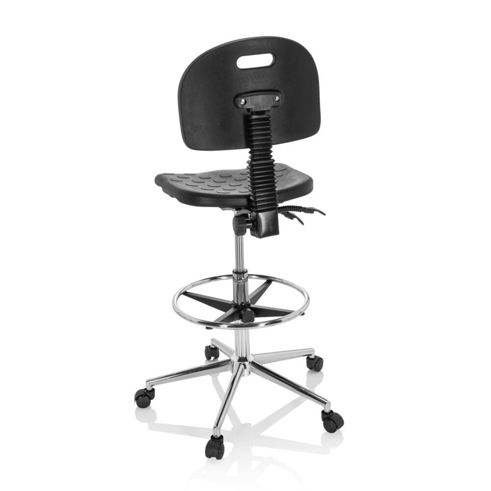 N° de l'image du produit 7 : hjh OFFICE Tabouret ergonomique / tabouret de travail TOP WORK 23 I mousse rigide en PU, noir