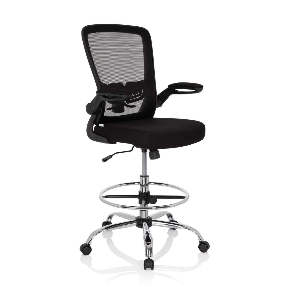 N° de l'image du produit 3 : hjh OFFICE Arbeitsstuhl / Arbeitshocker VENDO WORK Stoff/Netzstoff, schwarz