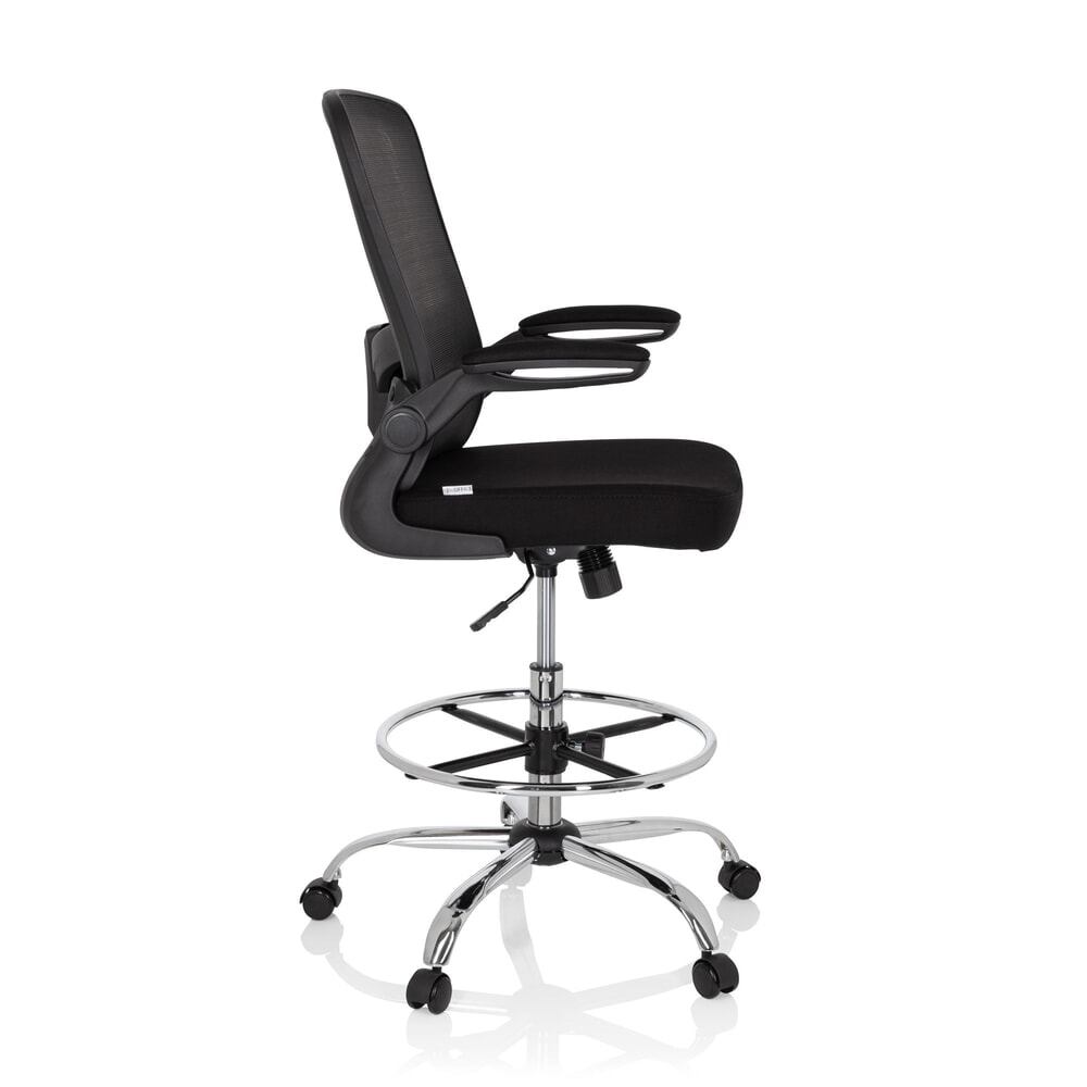 N° de l'image du produit 4 : hjh OFFICE Arbeitsstuhl / Arbeitshocker VENDO WORK Stoff/Netzstoff, schwarz