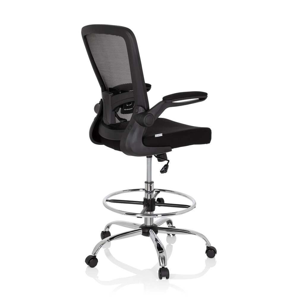 N° de l'image du produit 5 : hjh OFFICE Arbeitsstuhl / Arbeitshocker VENDO WORK Stoff/Netzstoff, schwarz