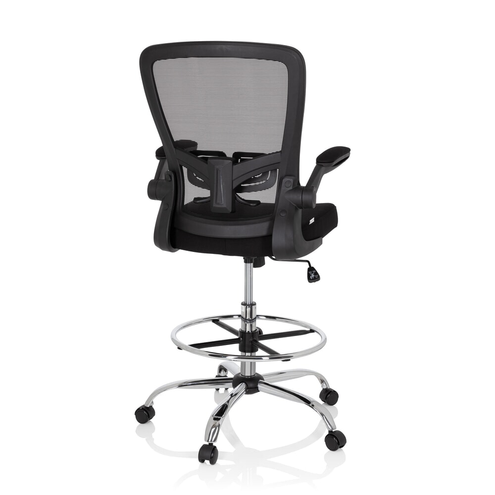 N° de l'image du produit 6 : hjh OFFICE Arbeitsstuhl / Arbeitshocker VENDO WORK Stoff/Netzstoff, schwarz