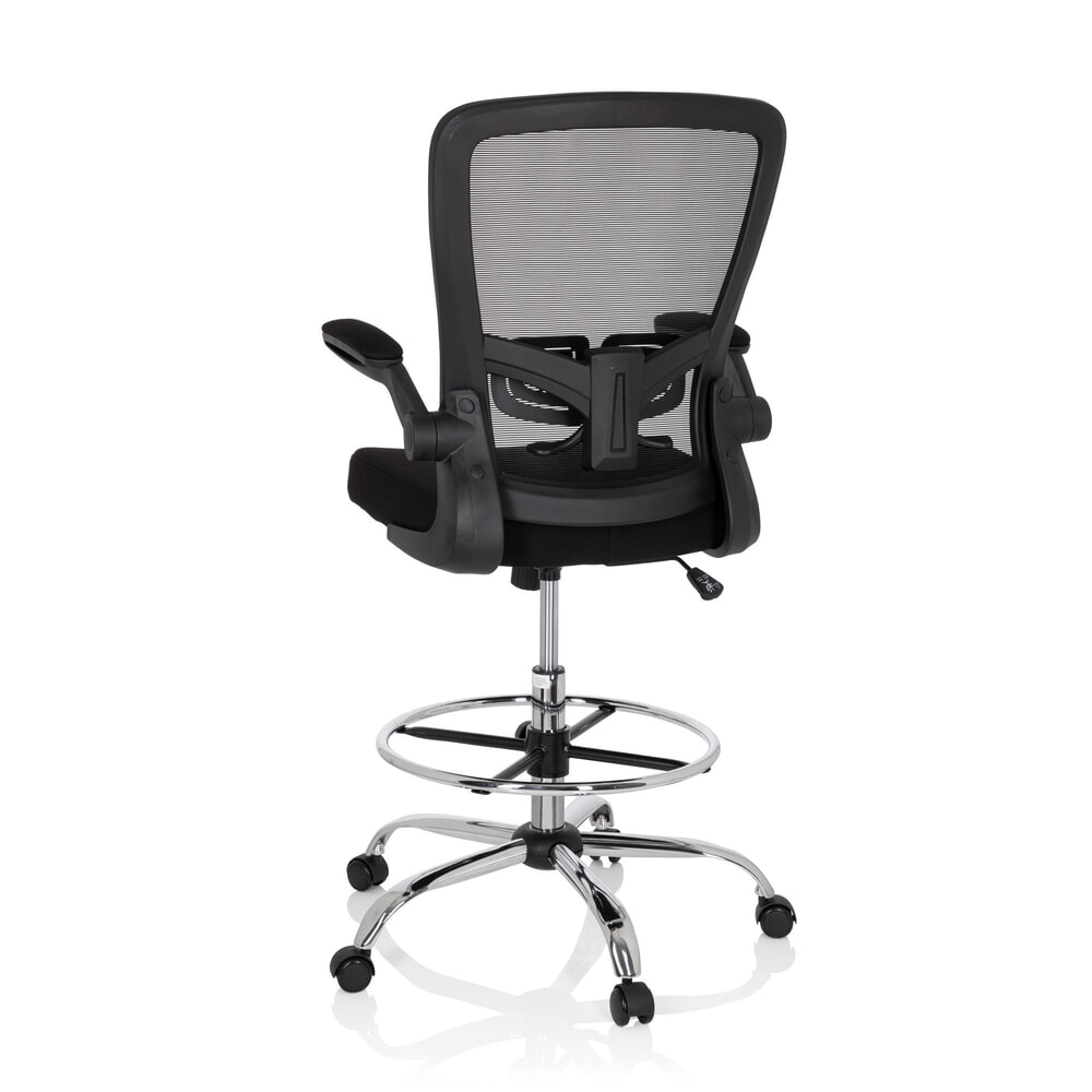 N° de l'image du produit 7 : hjh OFFICE Arbeitsstuhl / Arbeitshocker VENDO WORK Stoff/Netzstoff, schwarz