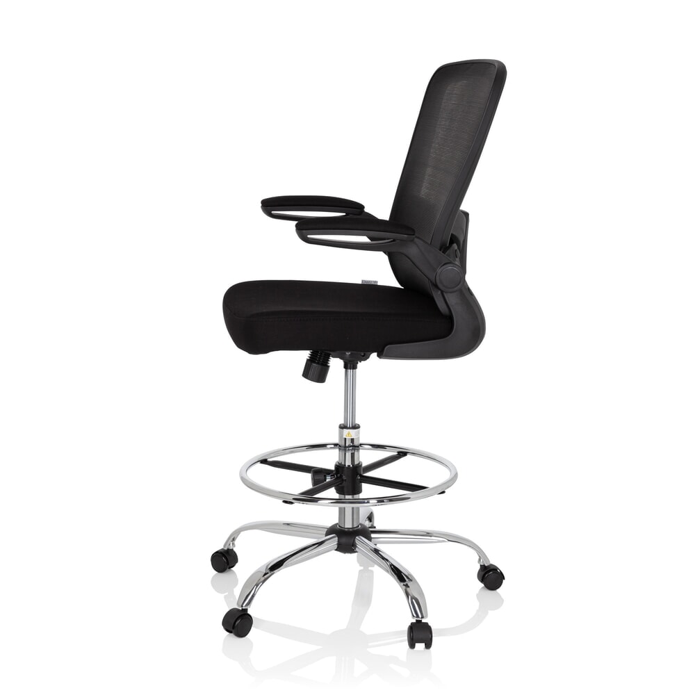 N° de l'image du produit 9 : hjh OFFICE Arbeitsstuhl / Arbeitshocker VENDO WORK Stoff/Netzstoff, schwarz