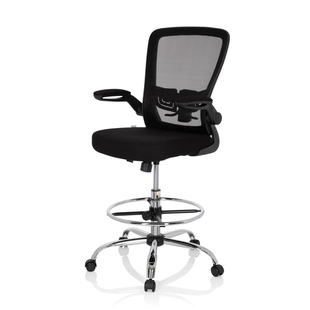 N° de l'image du produit 10 : hjh OFFICE Arbeitsstuhl / Arbeitshocker VENDO WORK Stoff/Netzstoff, schwarz