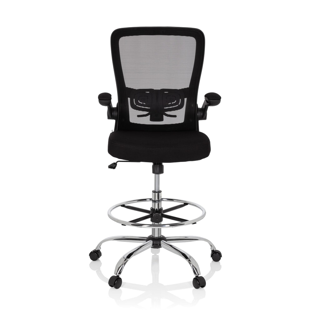 N° de l'image du produit 1 : hjh OFFICE Arbeitsstuhl / Arbeitshocker VENDO WORK Stoff/Netzstoff, schwarz