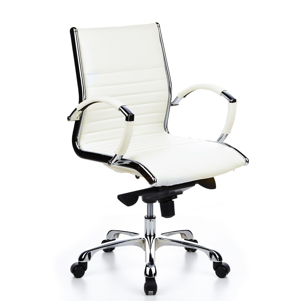 N° de l'image du produit 2 : hjh OFFICE Bürostuhl / Chefsessel PARMA 10 Leder, cremeweiß