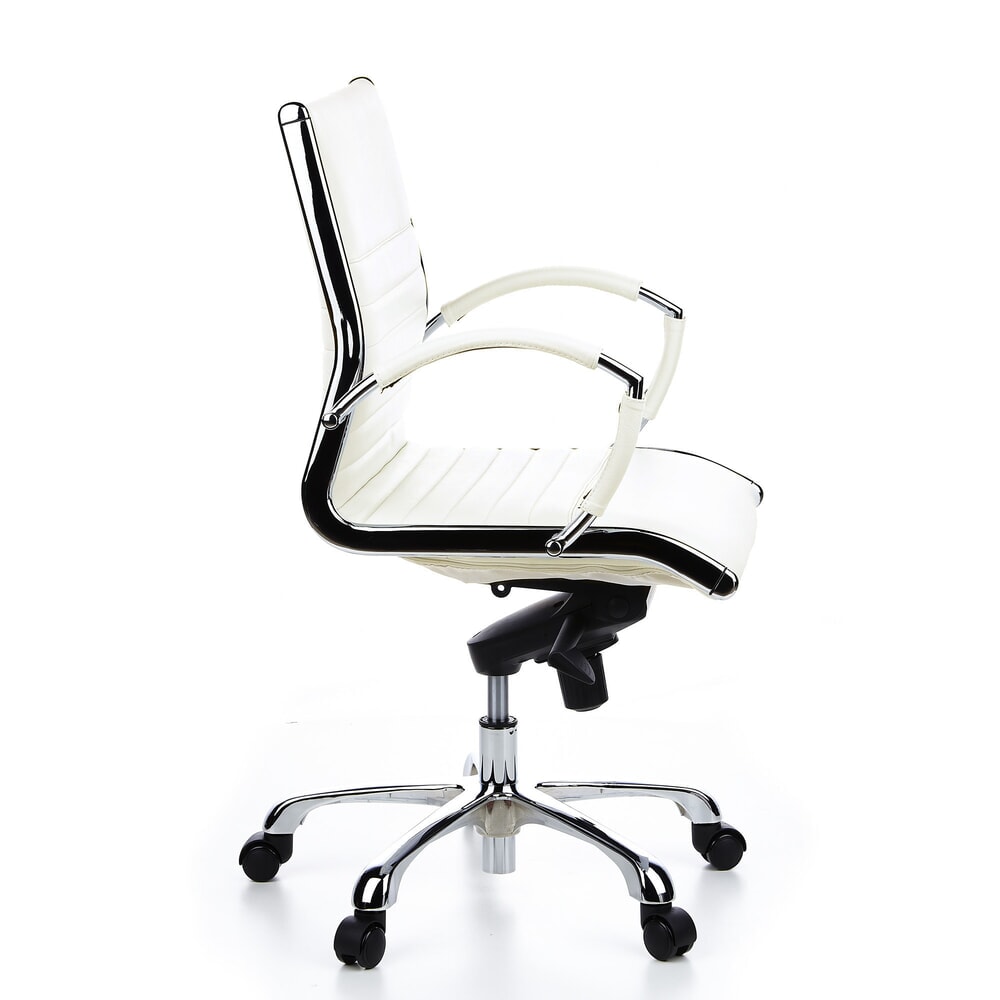 N° de l'image du produit 3 : hjh OFFICE Bürostuhl / Chefsessel PARMA 10 Leder, cremeweiß
