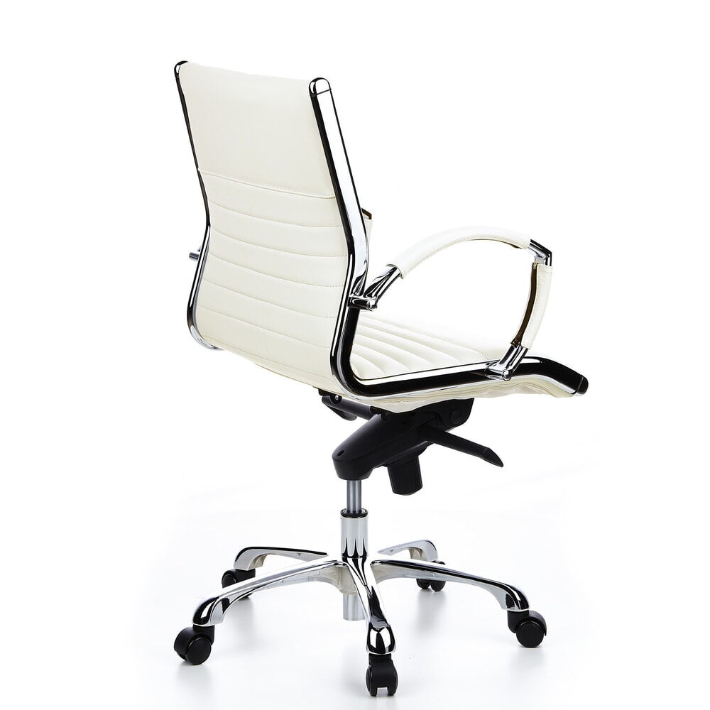 N° de l'image du produit 4 : hjh OFFICE Bürostuhl / Chefsessel PARMA 10 Leder, cremeweiß