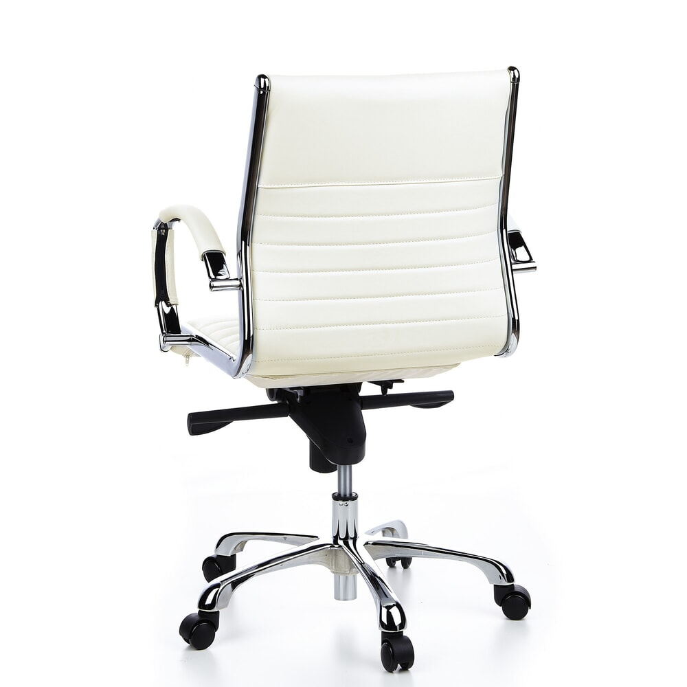 N° de l'image du produit 6 : hjh OFFICE Bürostuhl / Chefsessel PARMA 10 Leder, cremeweiß