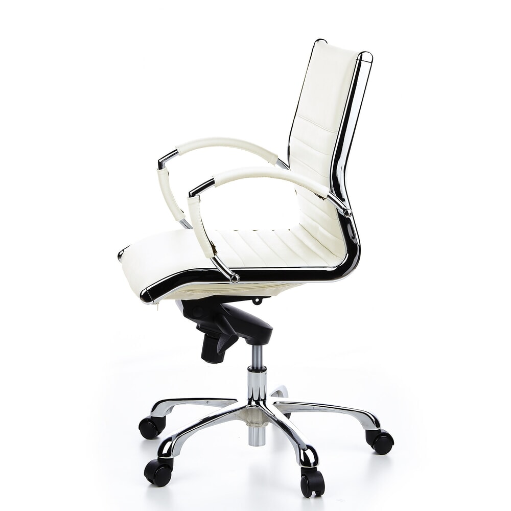 N° de l'image du produit 8 : hjh OFFICE Bürostuhl / Chefsessel PARMA 10 Leder, cremeweiß