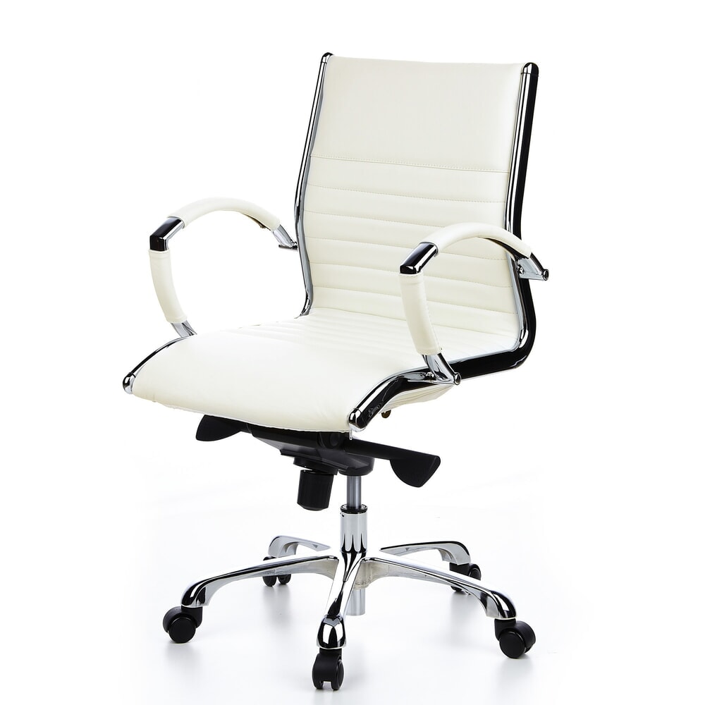 N° de l'image du produit 9 : hjh OFFICE Bürostuhl / Chefsessel PARMA 10 Leder, cremeweiß