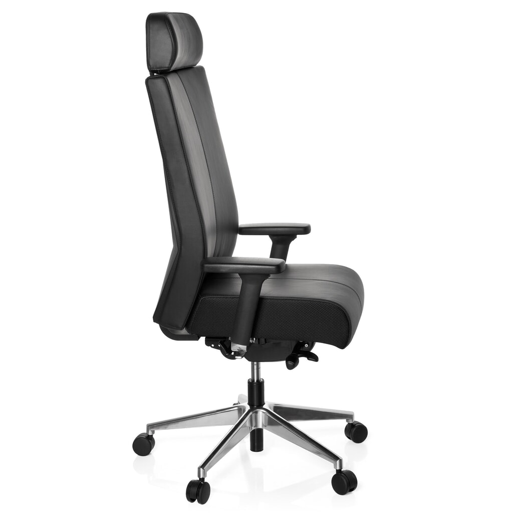 N° de l'image du produit 5 : hjh OFFICE Bürostuhl / Drehstuhl PRO-TEC XXL Leder, schwarz