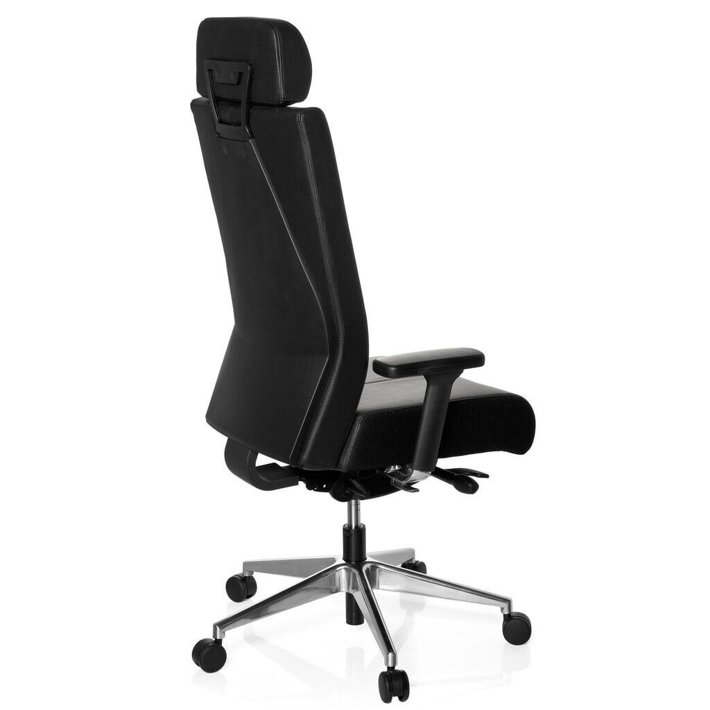 N° de l'image du produit 6 : hjh OFFICE Bürostuhl / Drehstuhl PRO-TEC XXL Leder, schwarz