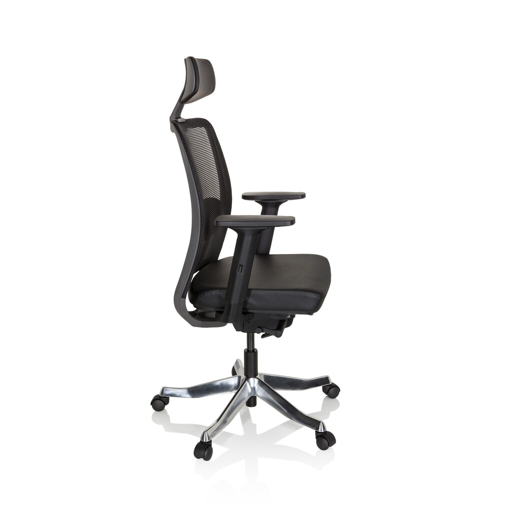 hjh OFFICE Bürostuhl / Drehstuhl SENATOR PRO Leder, Netzstoff, schwarz N° de l'image du produit 4 : hjh OFFICE Bürostuhl / Drehstuhl SENATOR PRO Leder, Netzstoff, schwarz
