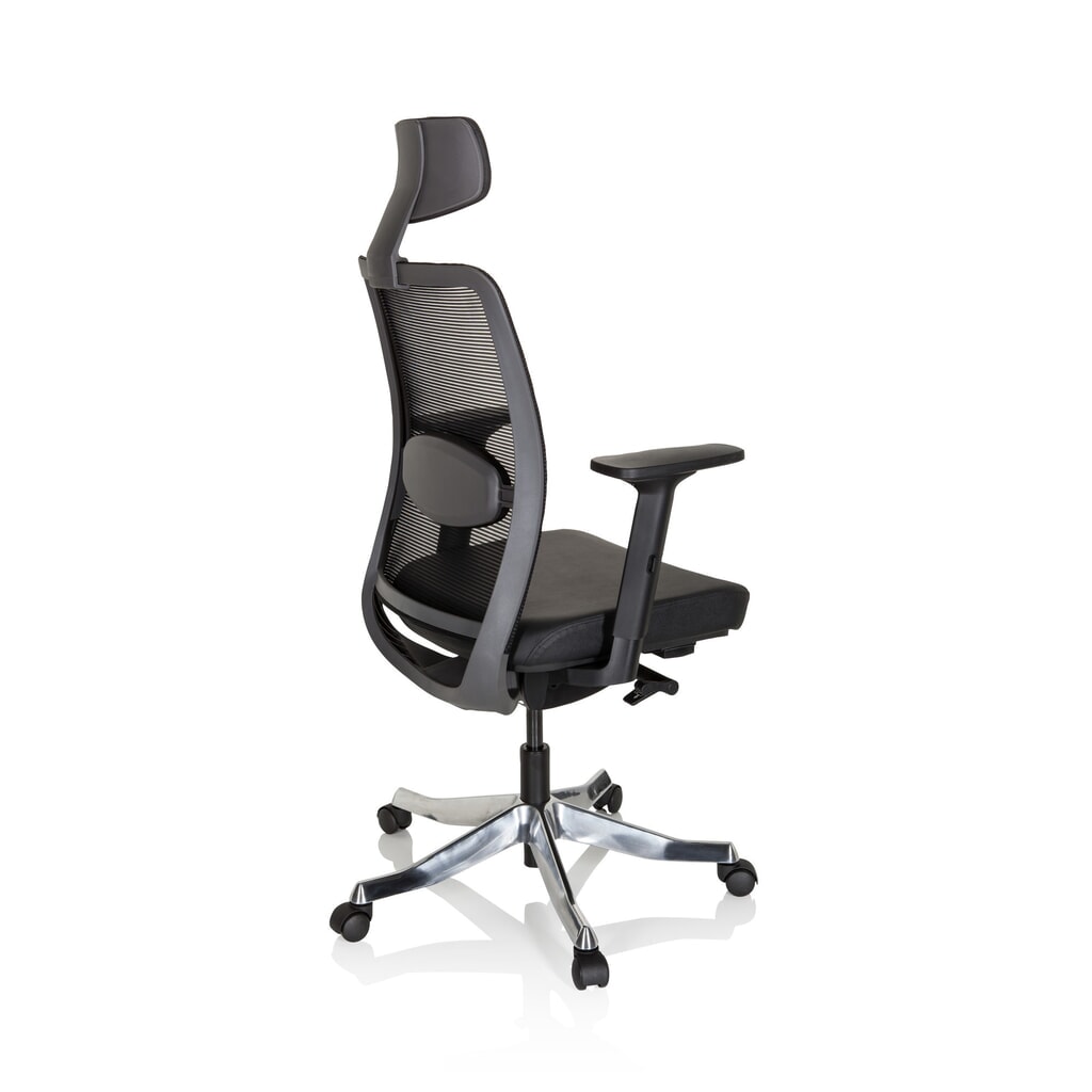 N° de l'image du produit 5 : hjh OFFICE Bürostuhl / Drehstuhl SENATOR PRO Leder, Netzstoff, schwarz
