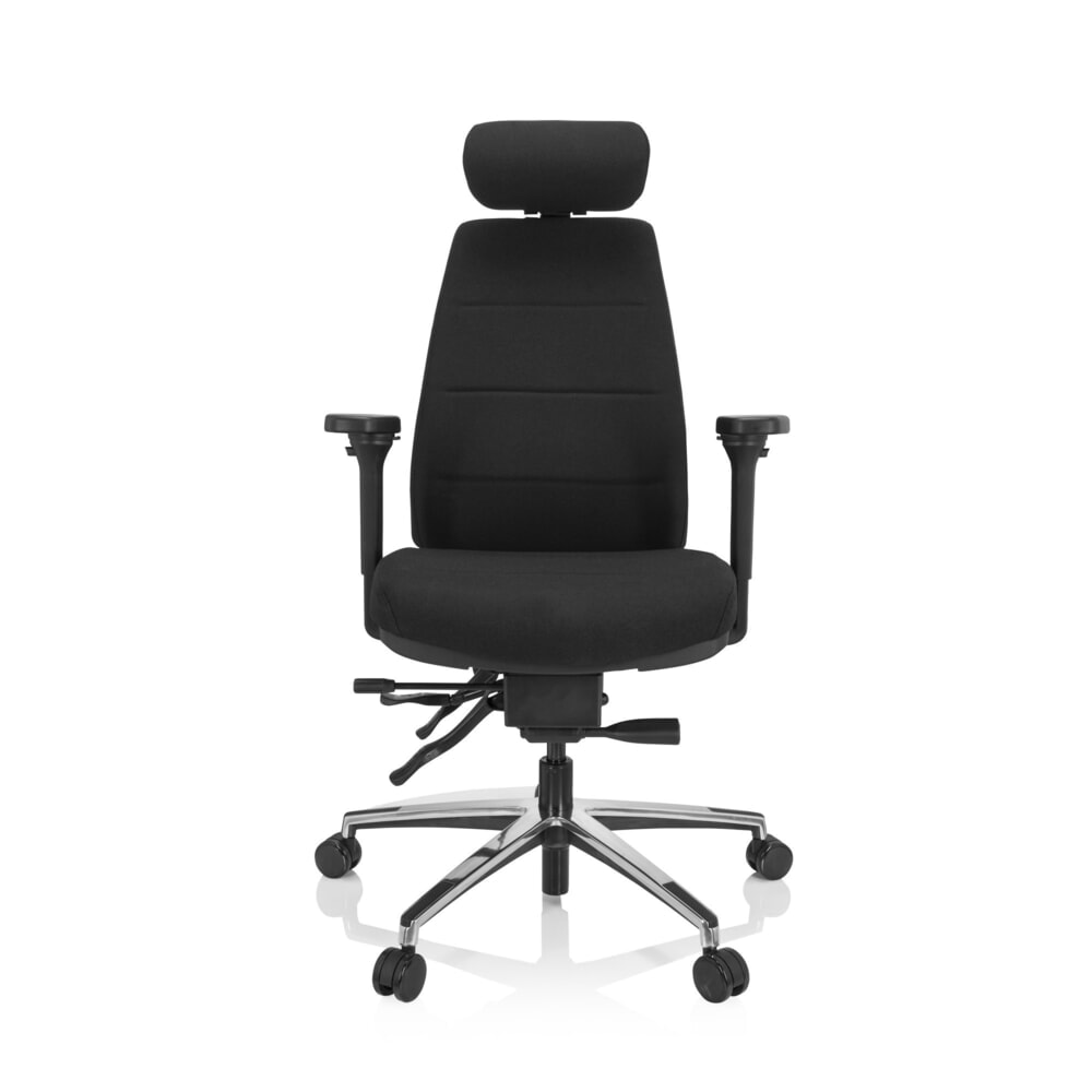 N° de l'image du produit 1 : Chaise de bureau / chaise pivotante hjh OFFICE PHOENIX PRO I tissu, noir