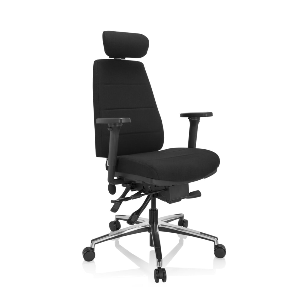 N° de l'image du produit 7 : Chaise de bureau / chaise pivotante hjh OFFICE PHOENIX PRO I tissu, noir