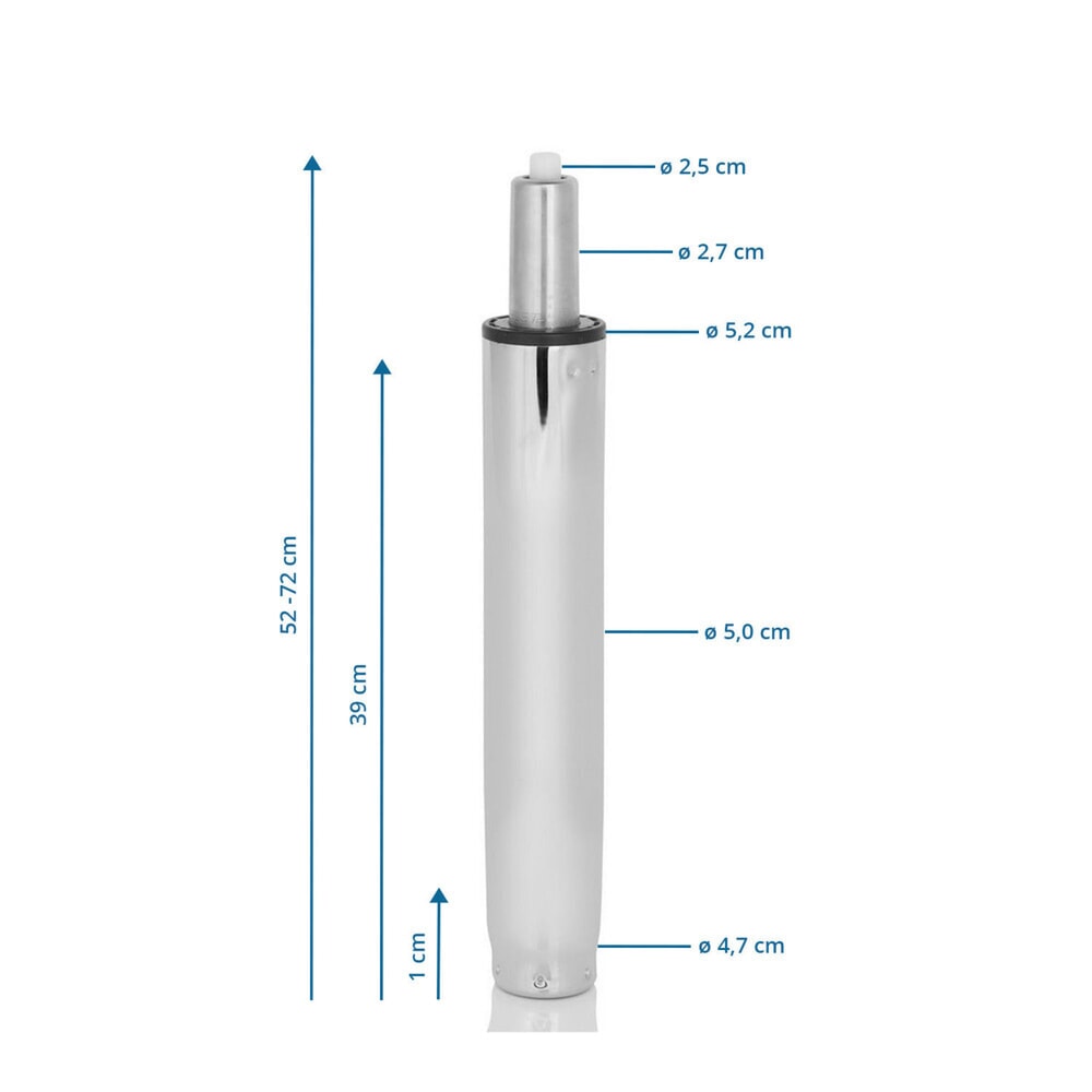 N° de l'image du produit 2 : Vérin à gaz / ressort à gaz XXL hjh OFFICE - chromé, 52-72 cm (tabourets de bar)