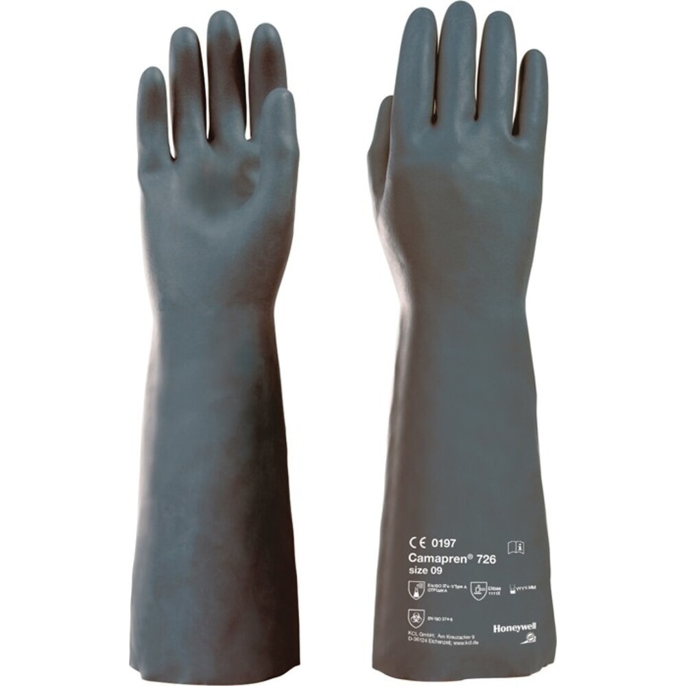 Illustration du produit: HONEYWELL Chemikalienhandschuhe Camapren 726, EN388 / EN374-1, Größe 10 schwarz, PSA-Kategorie III